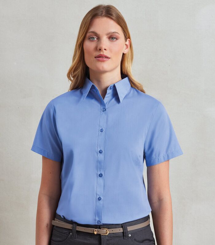 Women's short sleeve poplin blouse Thumbnail