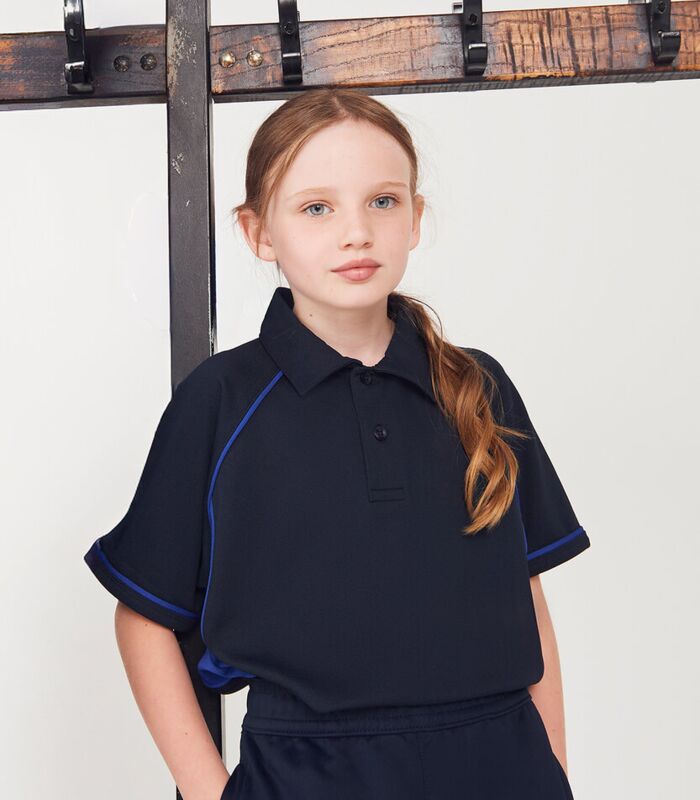 Kids piped performance polo Thumbnail