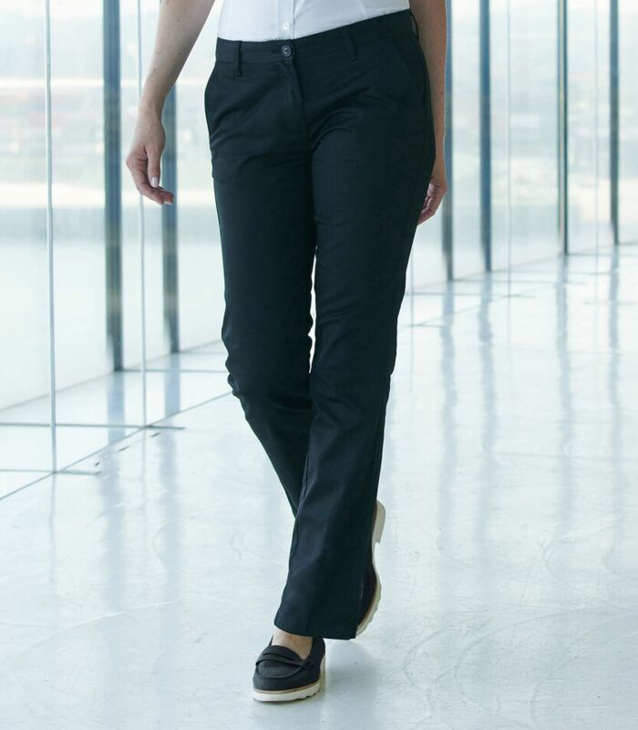 Women's 65/35 flat fronted chino trousers Thumbnail
