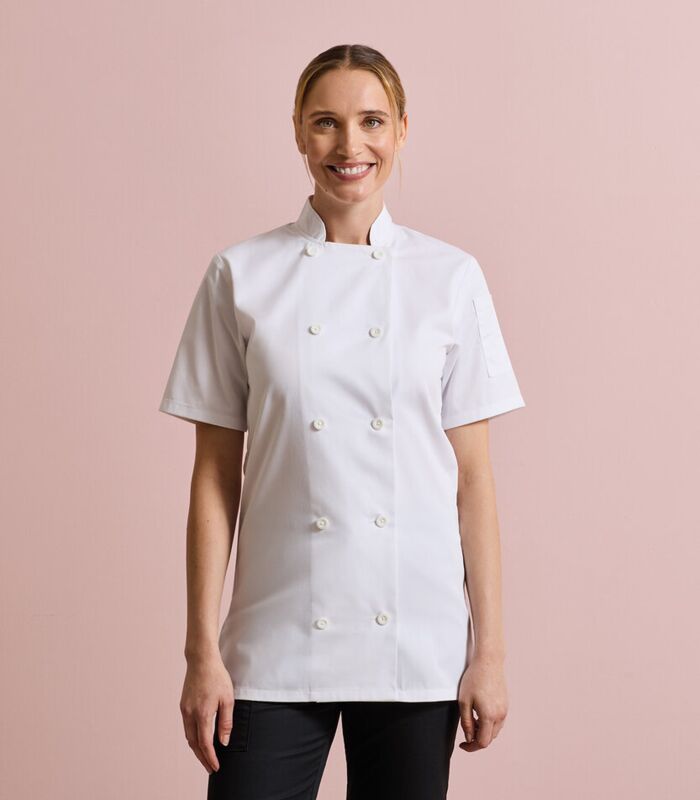 Women's short sleeve chef's jacket Thumbnail