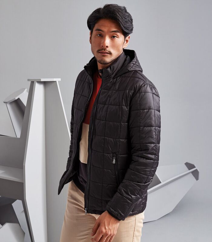 Box quilt hooded jacket Thumbnail