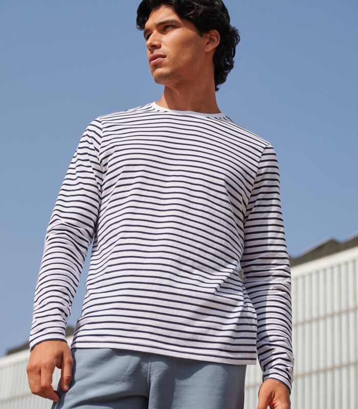 Unisex long-sleeved striped T Thumbnail