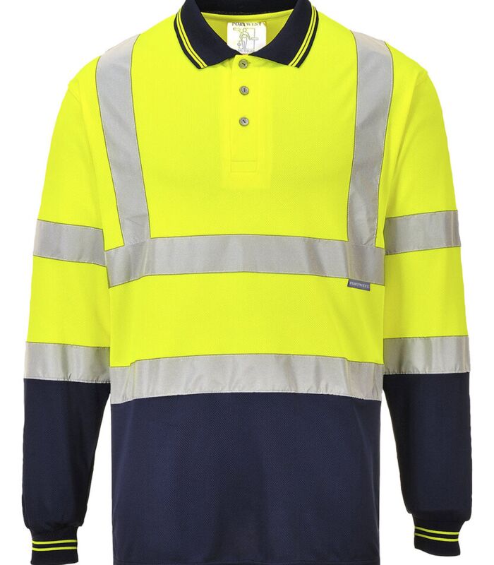 Two-tone long sleeve polo (S279) Thumbnail
