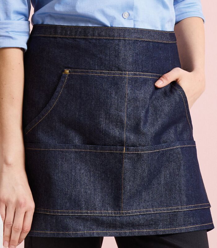 Jeans stitch denim waist apron Thumbnail