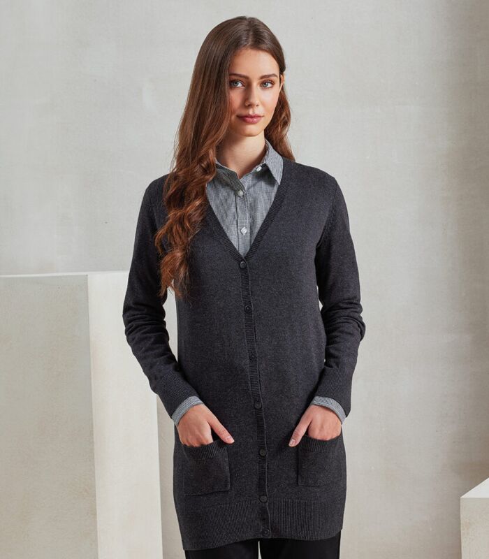 Women's longline knitted cardigan Thumbnail