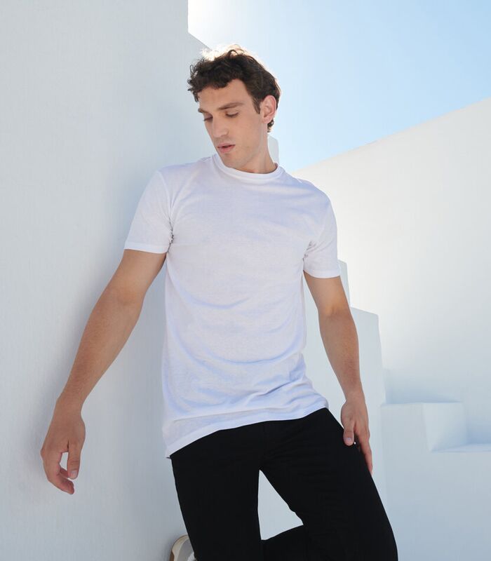 Longline t-shirt with dipped hem Thumbnail