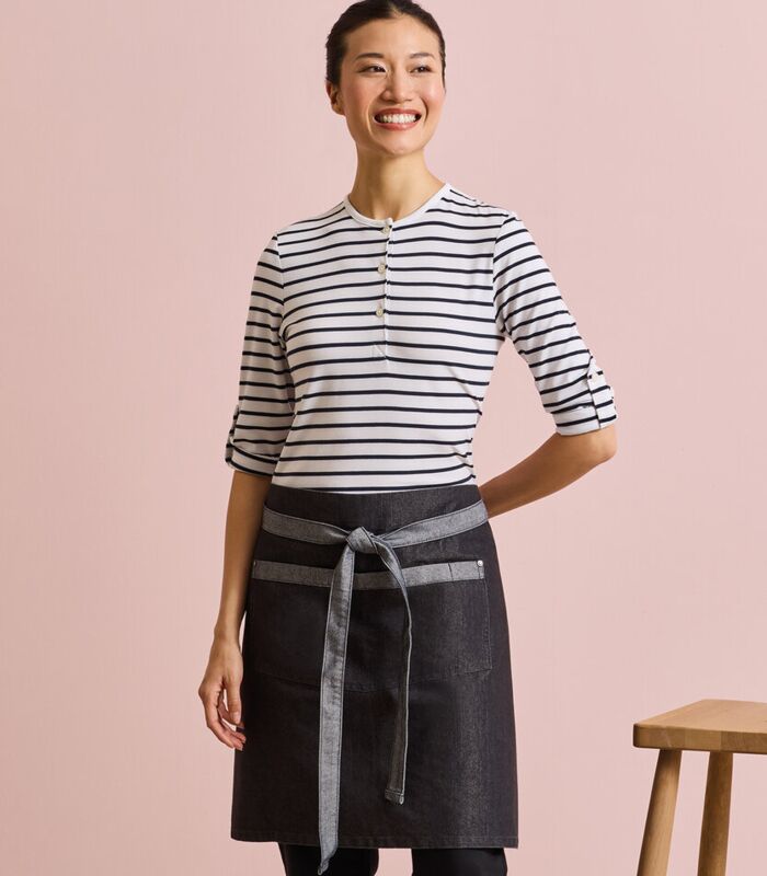 Domain contrast denim waist apron Thumbnail