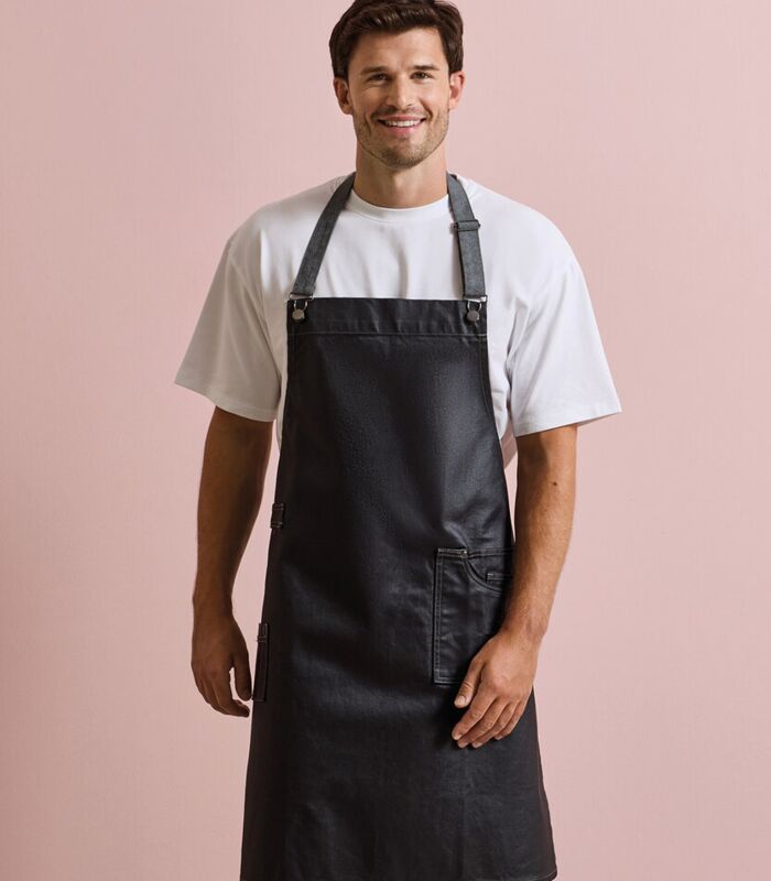 District waxed-look denim bib apron Thumbnail