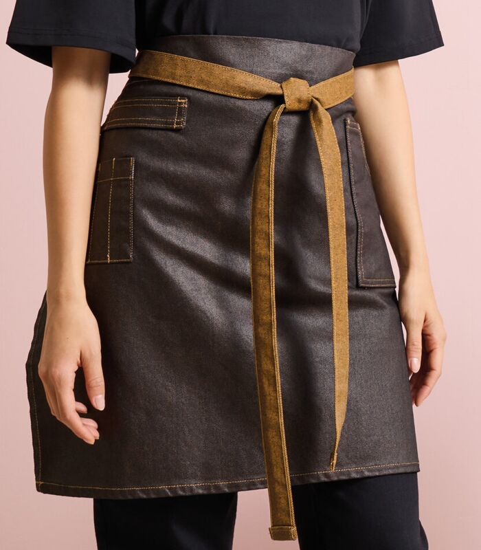 Division waxed-look denim waist apron Thumbnail