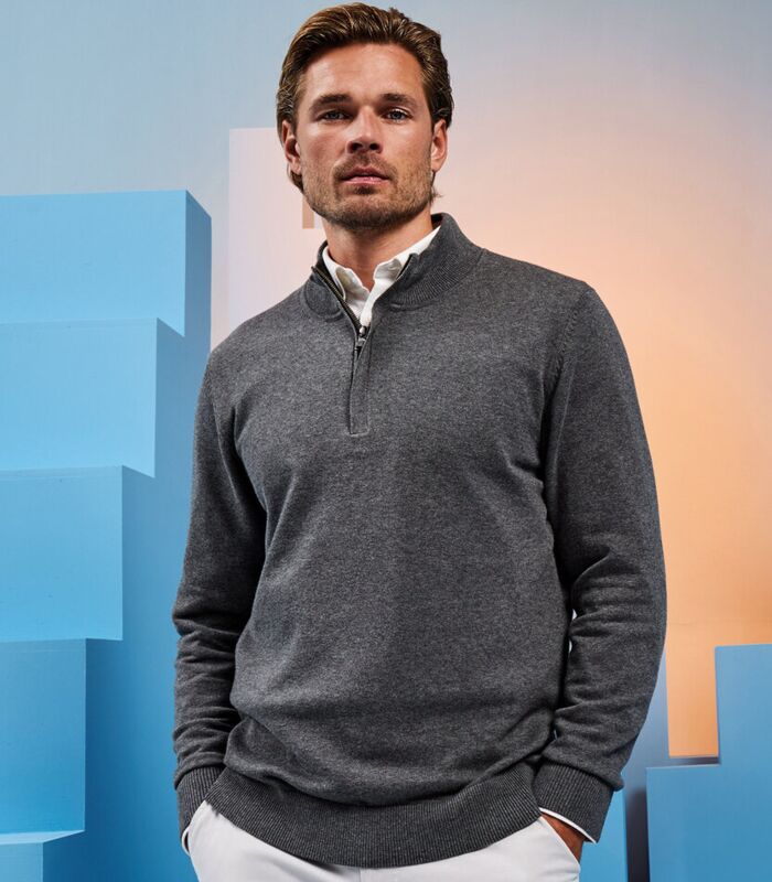 Men's cotton blend ¼ zip sweater Thumbnail