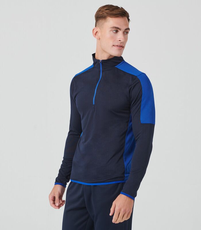 ¼ zip mid-layer with contrast panelling Thumbnail
