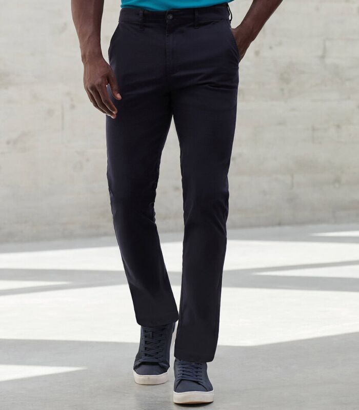 Stretch chinos with flex waistband Thumbnail