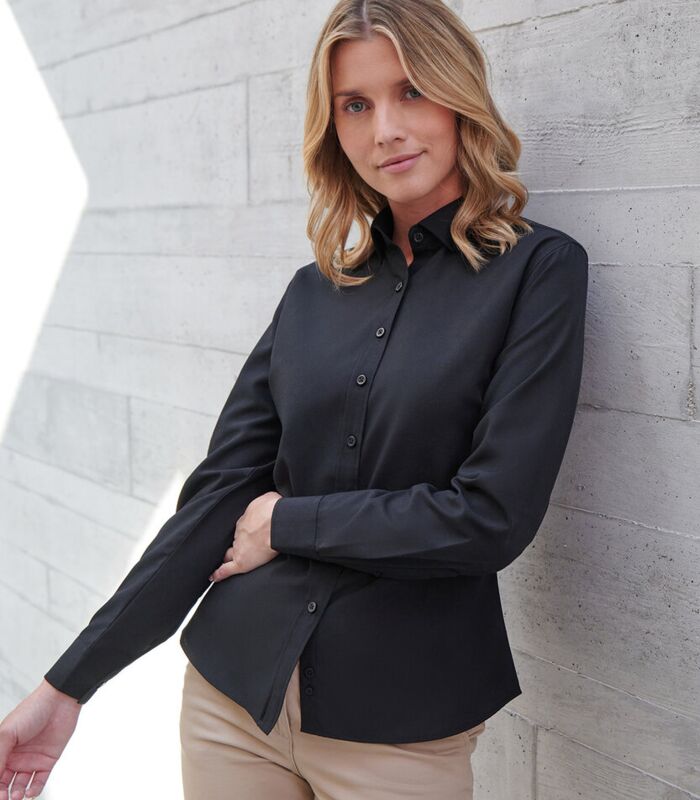 Women’s long sleeve ‘cotton-feel’ Coolplus® shirt Thumbnail