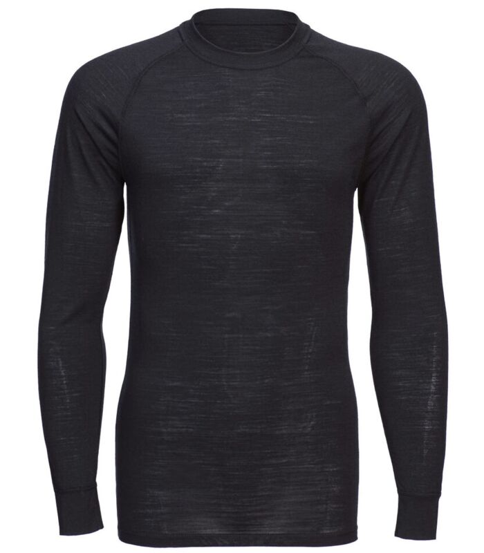 Merino wool crew neck long sleeve top Thumbnail