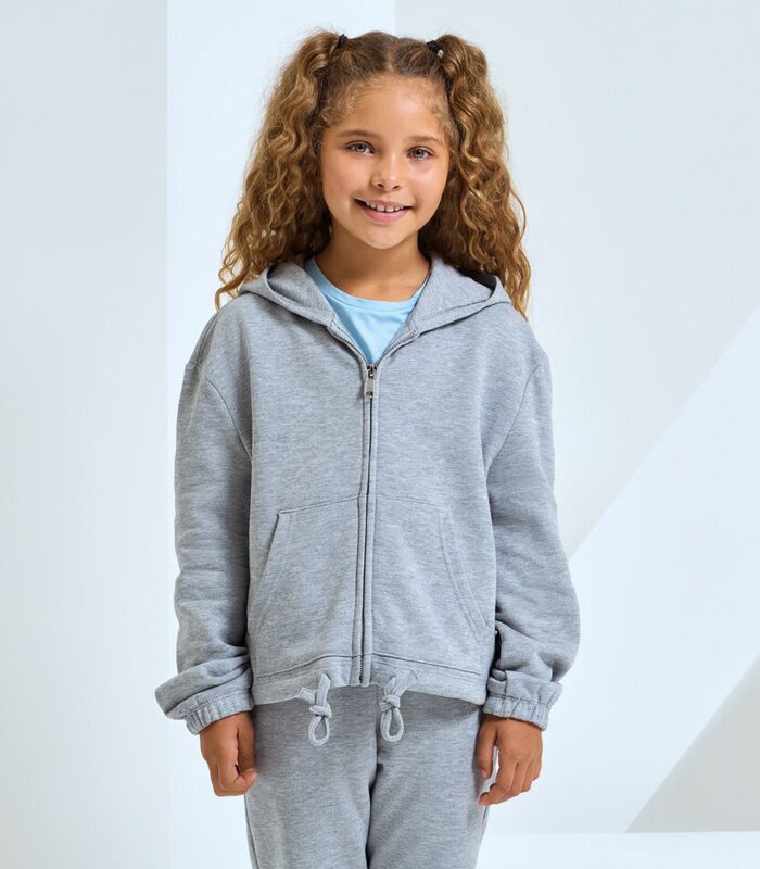Kids TriDri® recycled cropped oversize full-zip hoodie Thumbnail
